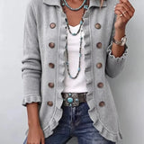 Elowen | Elegante Rüschenjacke in Melange-Grau