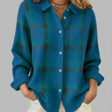 Anny - Karierte Strickjacke mit Kragen