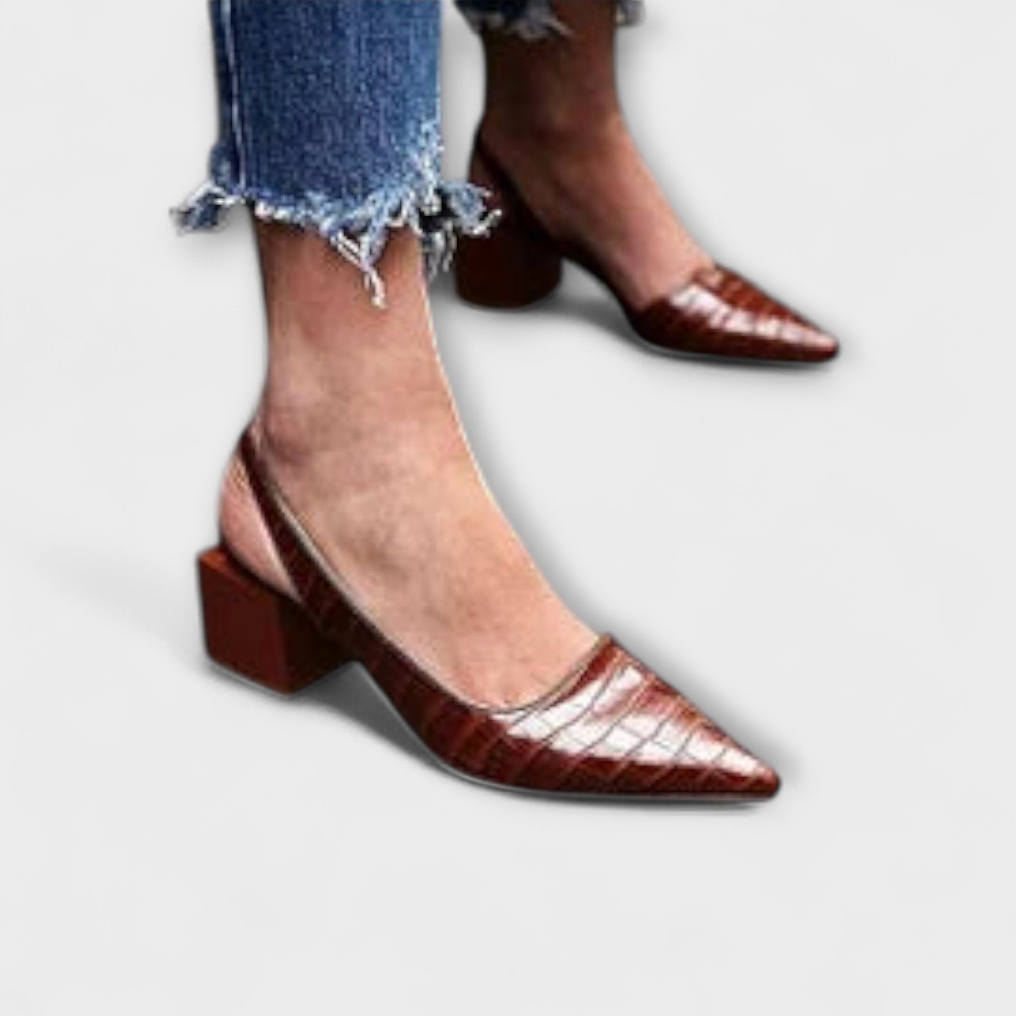 Bethany - Unregelmässige Slingbacks Klobige Absätze