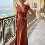 Samouse | Maxikleid mit Wickeloberteil und kurzen Ärmeln