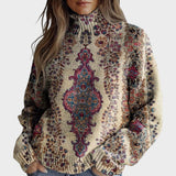 Cátia - Künstlerischer Pullover mit Rollkragen