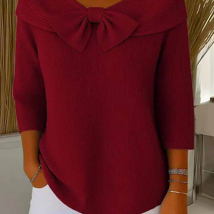 Pullover mit Rundhalsausschnitt und Schleife