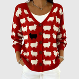 Strickjacke aus bequemem Gewebe mit Knöpfen