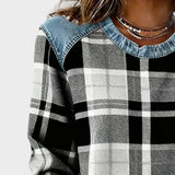 Ivy – Damen Sweatshirt mit Patchwork-Muster