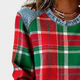 Ivy – Damen Sweatshirt mit Patchwork-Muster