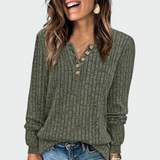 Ema - Damen Strickpullover mit Knöpfen