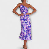 Tabea - Asymmetrisches Blumendruckkleid