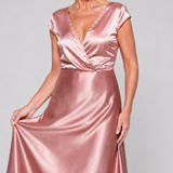 Samouse | Maxikleid mit Wickeloberteil und kurzen Ärmeln