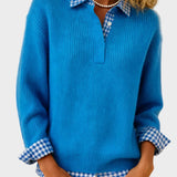 Viktoria - Bunter Pullover mit karierter Patchwork-Optik