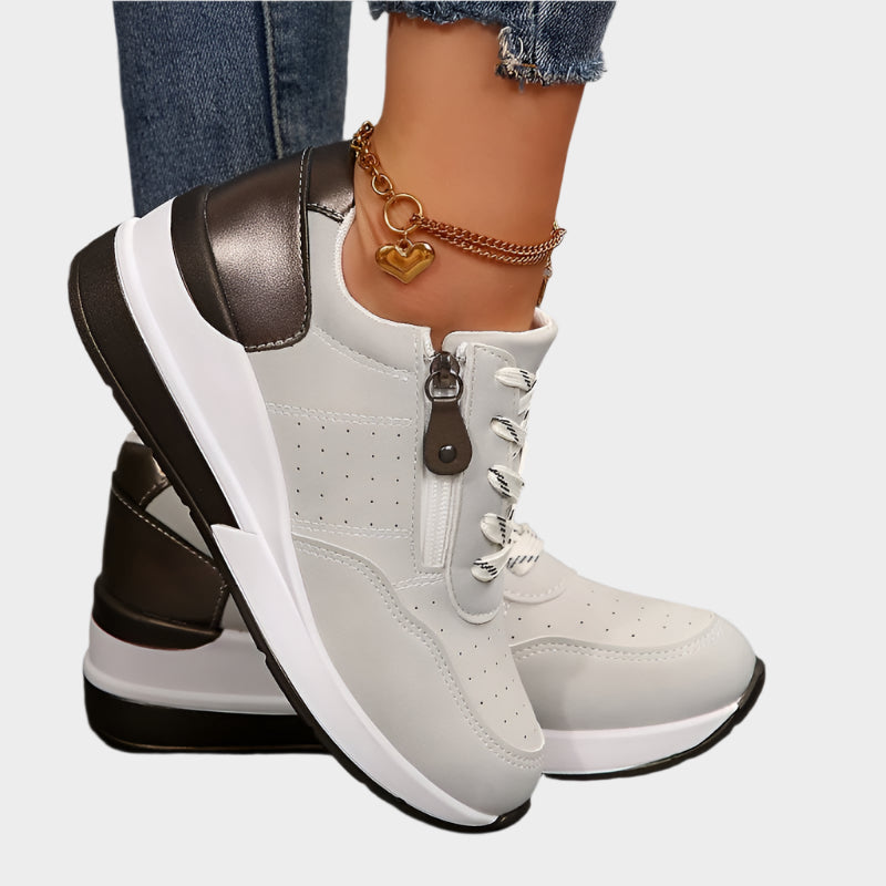 ジッパー付き厚底オ orthopedic シューズ
