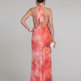 Coraline | Halterneck Maxikleid mit Printmuster