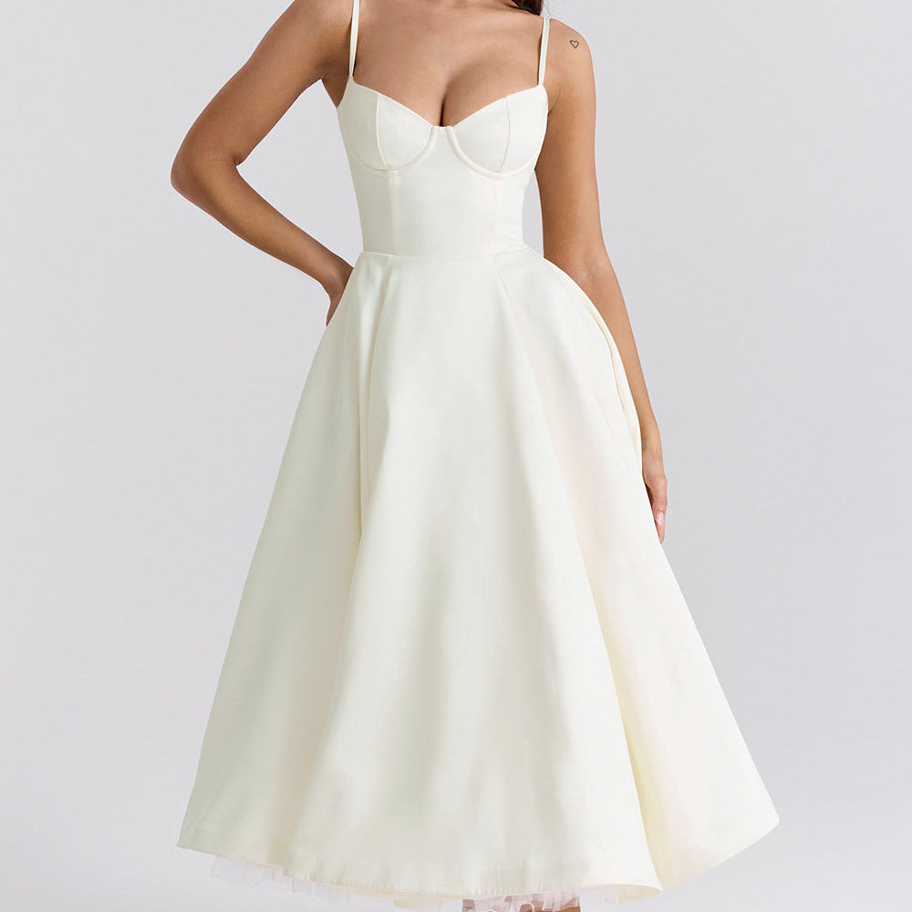 YLIANA | Romantisches Sommer Midi Kleid