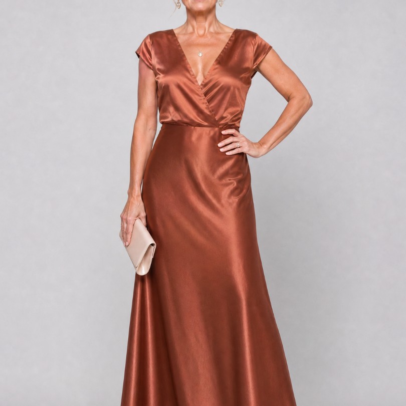 Samouse | Maxikleid mit Wickeloberteil und kurzen Ärmeln