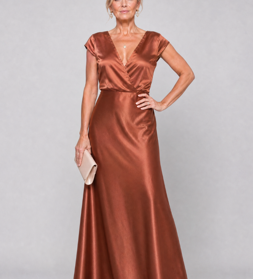 Samouse | Maxikleid mit Wickeloberteil und kurzen Ärmeln