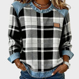 Ivy – Damen Sweatshirt mit Patchwork-Muster