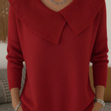 Strickpullover mit weichem Kragen