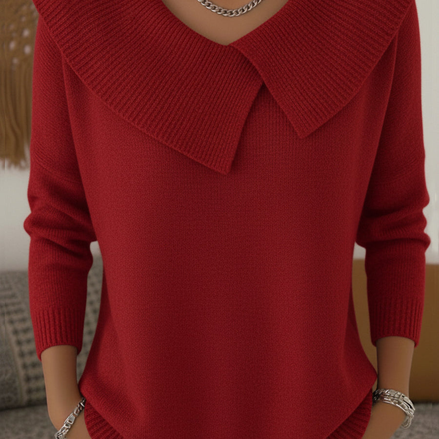 Strickpullover mit weichem Kragen