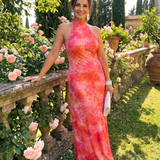 Coraline | Halterneck Maxikleid mit Printmuster