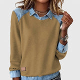 Mila - Lässiger Pullover mit stylischen Jeans-Akzenten
