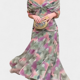Magda™ | Vネックの花柄ロングドレス