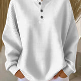 Waffelstrick-Henley-Pullover