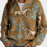 Perpetua - Cardigan mit Reissverschluss in der Farbe Wüste und Kaktus