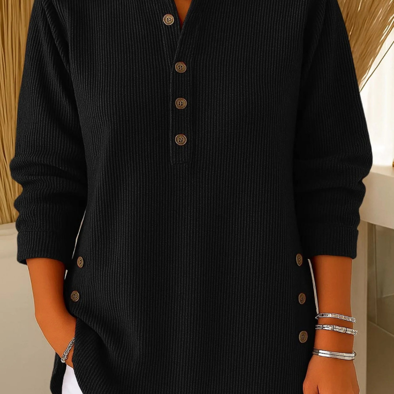 Henley-Tunika mit Knopfleiste