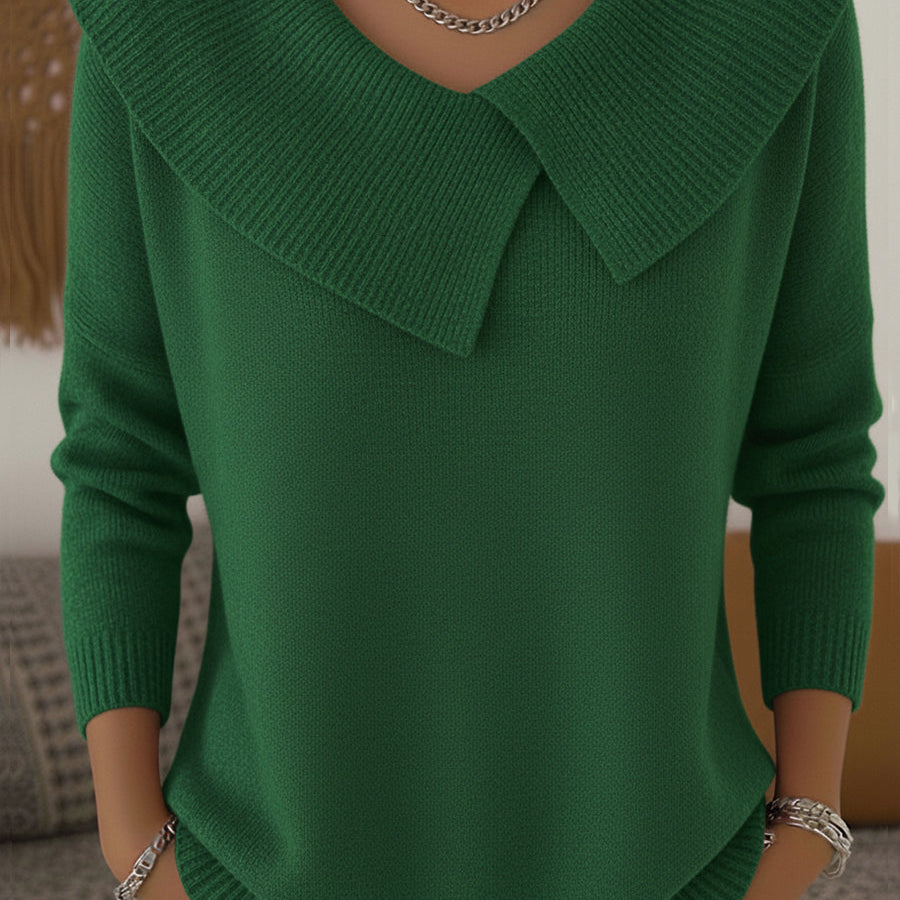 Strickpullover mit weichem Kragen
