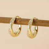 Clara™ | サークルのクリスタル付きフープピアス