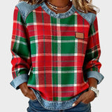 Ivy – Damen Sweatshirt mit Patchwork-Muster