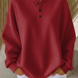 Waffelstrick-Henley-Pullover
