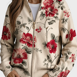 Wilhelmine - Vintage-Style Cardigan mit Druck Rose