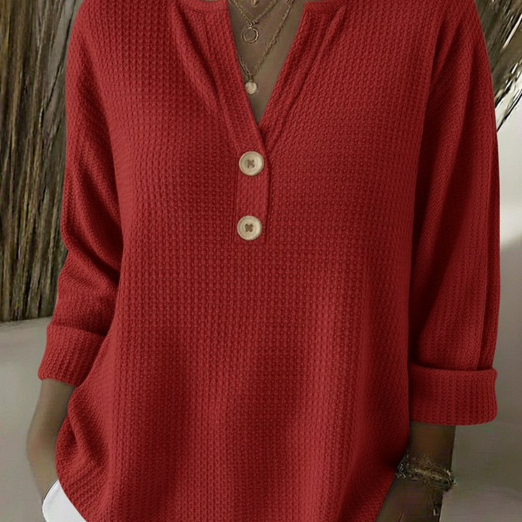 Henley-Top mit Knopfleiste
