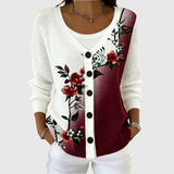 Strickjacke mit Bequemem Muster und Knöpfen