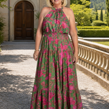 Rowen | Drapiertes Halter-Midi-Kleid