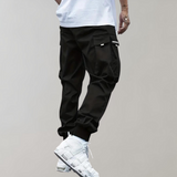 Herren Cargo Jogginghose – Lila Streetwear-Hose mit Reissverschlusstaschen & Bündchen