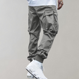 Herren Cargo Jogginghose – Lila Streetwear-Hose mit Reissverschlusstaschen & Bündchen