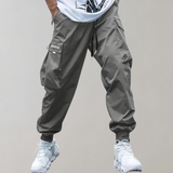 Herren Cargo Jogginghose – Lila Streetwear-Hose mit Reissverschlusstaschen & Bündchen