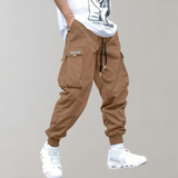 Herren Cargo Jogginghose – Lila Streetwear-Hose mit Reissverschlusstaschen & Bündchen