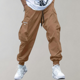 Herren Cargo Jogginghose – Lila Streetwear-Hose mit Reissverschlusstaschen & Bündchen
