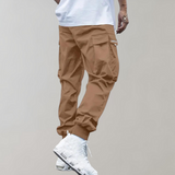 Herren Cargo Jogginghose – Lila Streetwear-Hose mit Reissverschlusstaschen & Bündchen