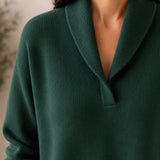 Weicher V-Ausschnitt-Pullover
