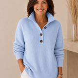 Polo-Pullover mit V-Ausschnitt