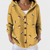 Cassidy - Strickjacke mit Kapuze und buntem Muster