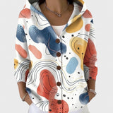 Cassidy - Strickjacke mit Kapuze und buntem Muster
