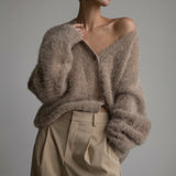 Natalia - Flauschiger Oversized-Cardigan