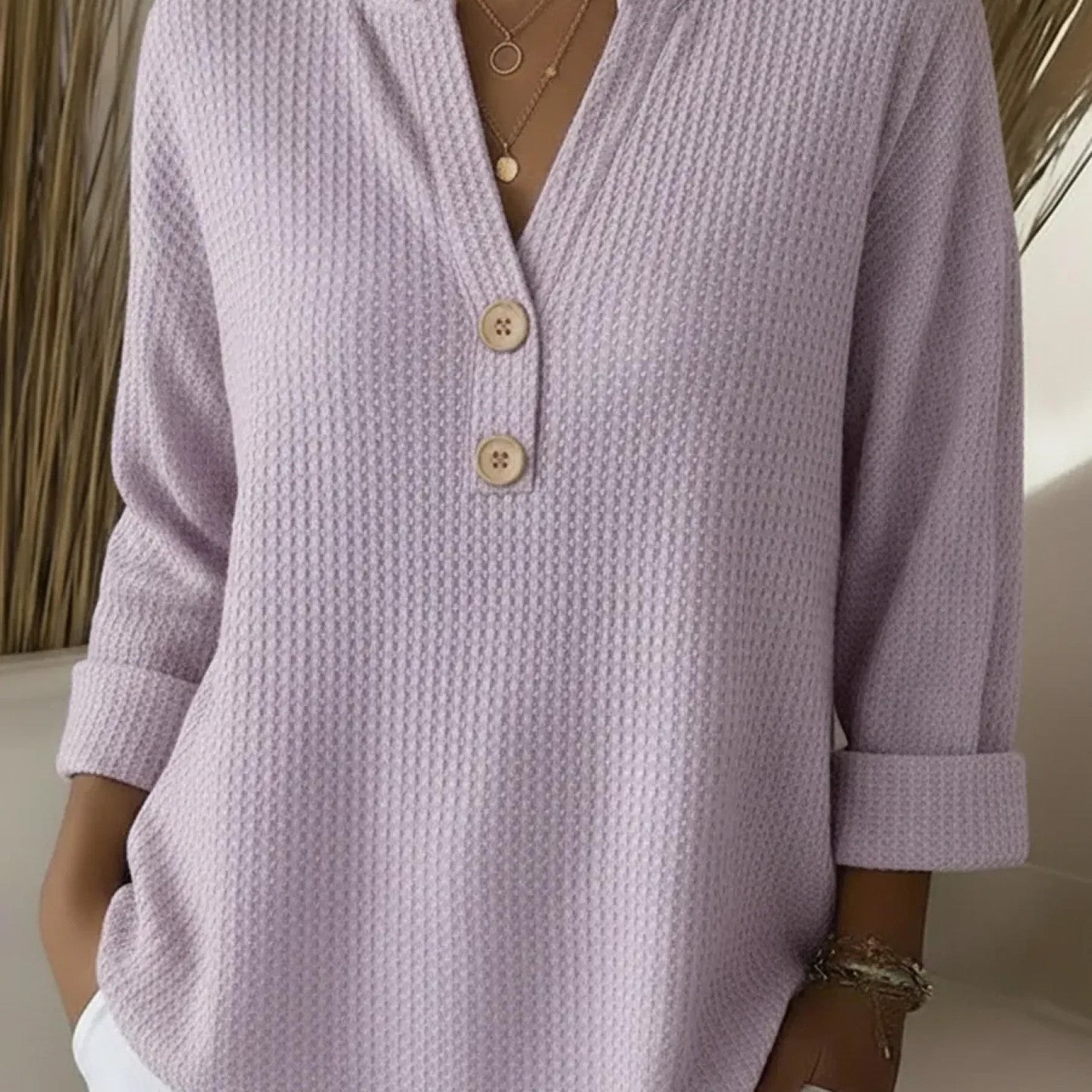 Henley-Top mit Knopfleiste