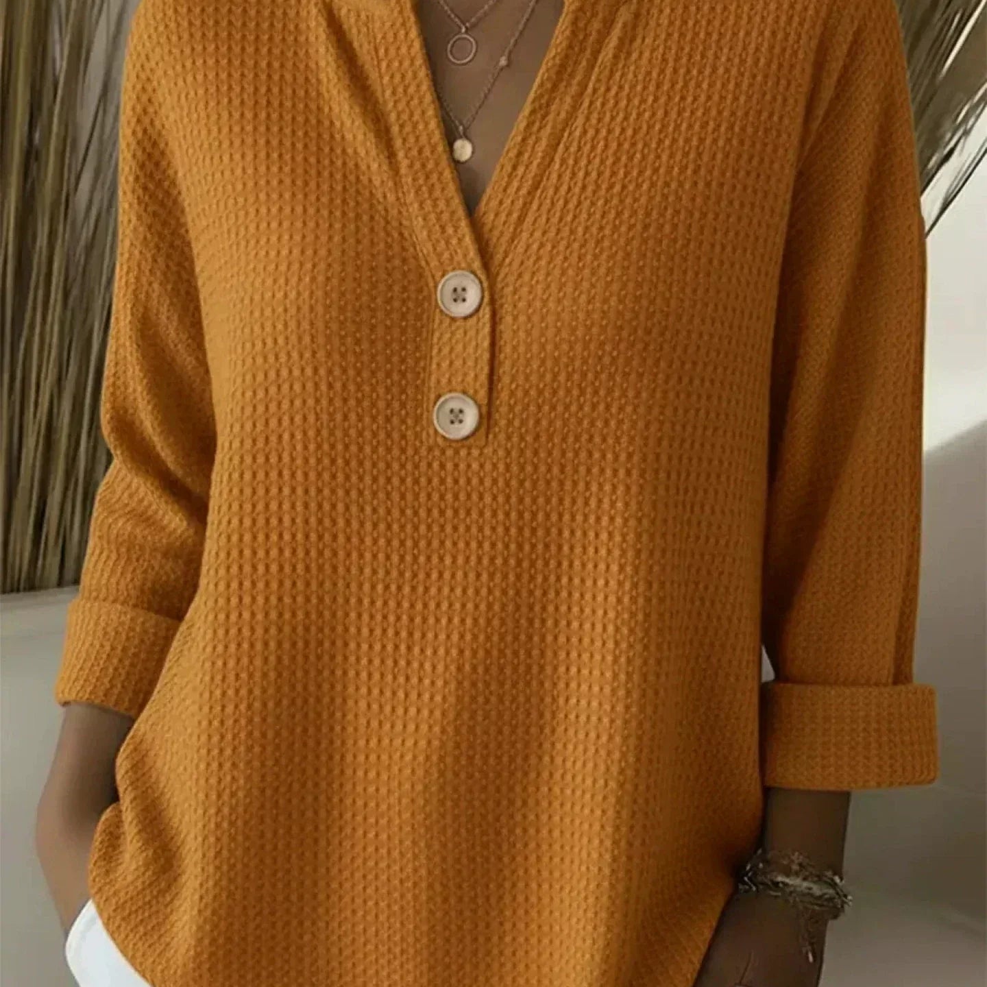 Henley-Top mit Knopfleiste