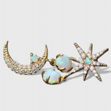 月と星のゴールドピアス
