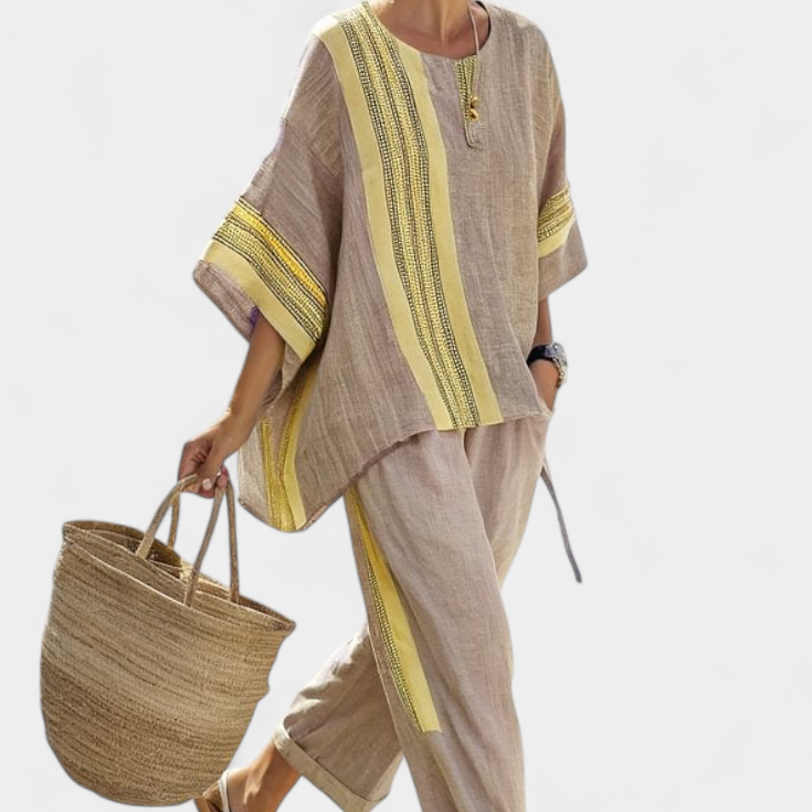 Lorena - Boho-Linen- und Bambus-Set